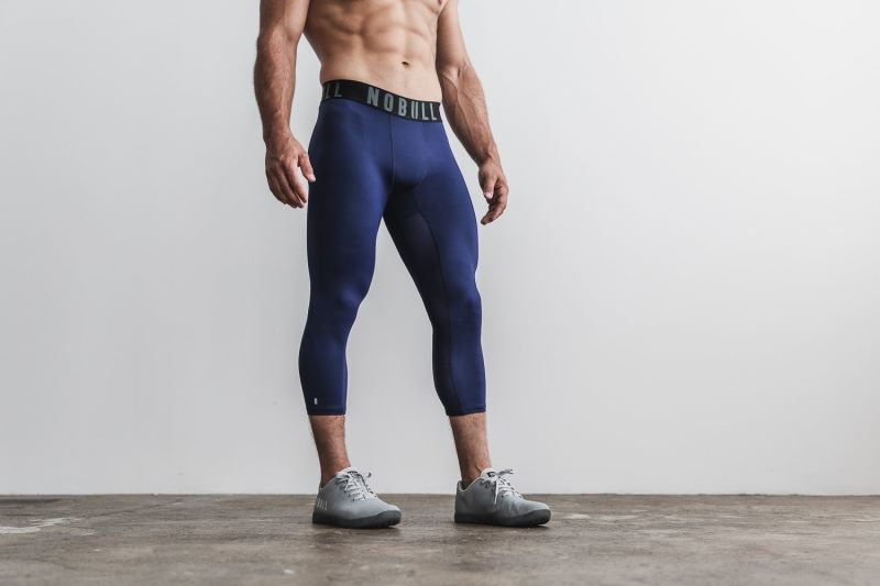 Nobull 3/4 Compression Strumpfhose Herren Navy | PYVJFC846