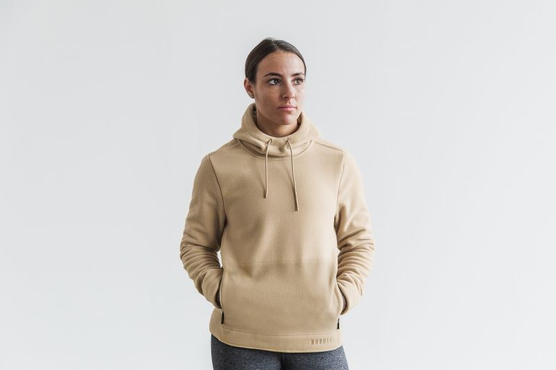 Nobull Arctic Pullover Hoodie Damen Beige | GKCERD367