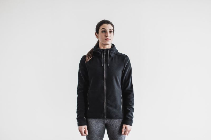 Nobull Arctic Zip-Up Jacke Damen Schwarz | QMWZUJ637