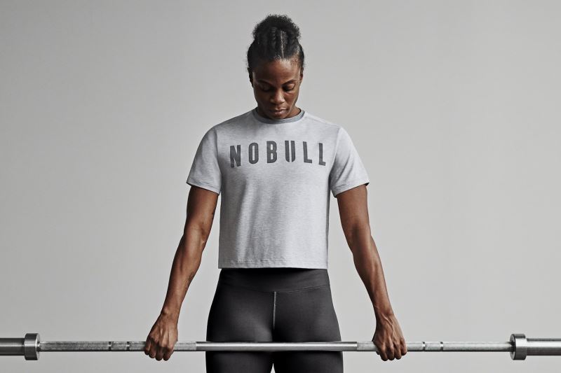 Nobull Boxy T-shirts Damen Grau | GHRDQM781