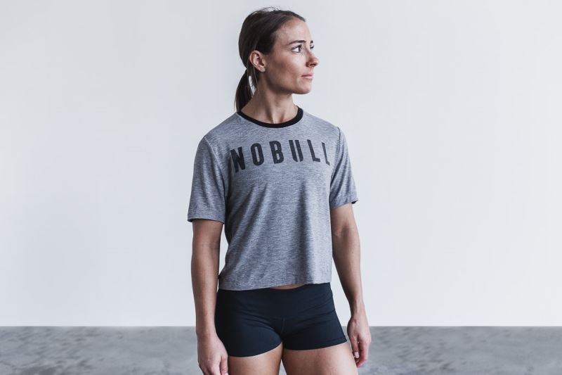 Nobull Boxy T-shirts Damen Grau | QFARLK580