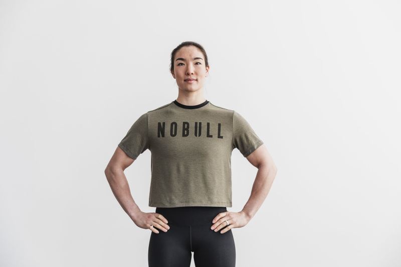 Nobull Boxy T-shirts Damen Grün | XCWNBK823