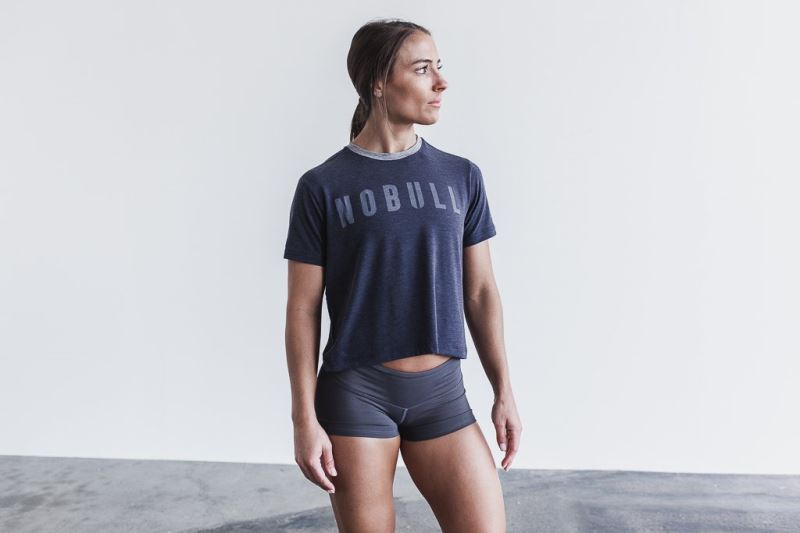 Nobull Boxy T-shirts Damen Navy | UHZTCI341