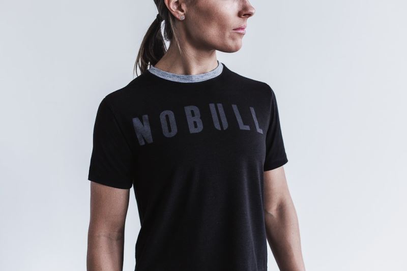 Nobull Boxy T-shirts Damen Schwarz | GPIRQL271