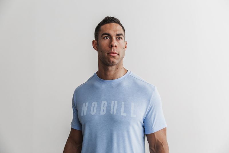 Nobull Bright Colors T-shirts Herren Blau | CKHUYR736