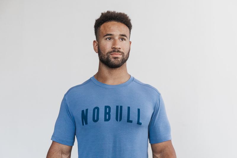 Nobull Bright Colors T-shirts Herren Blau | KTWFDO952