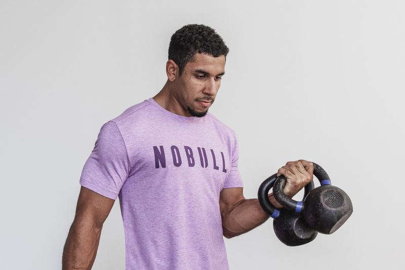 Nobull Bright Colors T-shirts Herren Lavendel | NFYQCT860