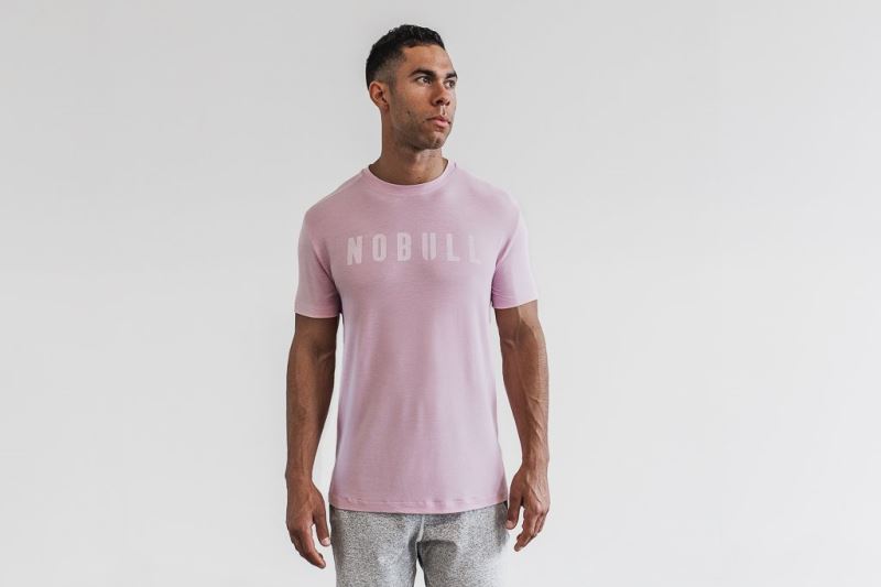 Nobull Bright Colors T-shirts Herren Rosa | NZCUHK269