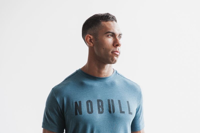 Nobull Bright Colors T-shirts Herren Türkis | ABSDXH649