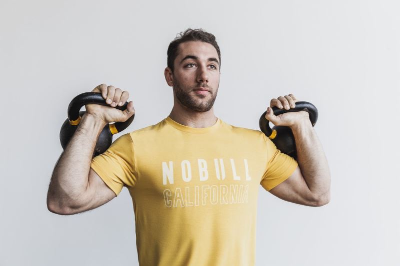 Nobull California T-shirts Herren Gelb | QYZRMH384