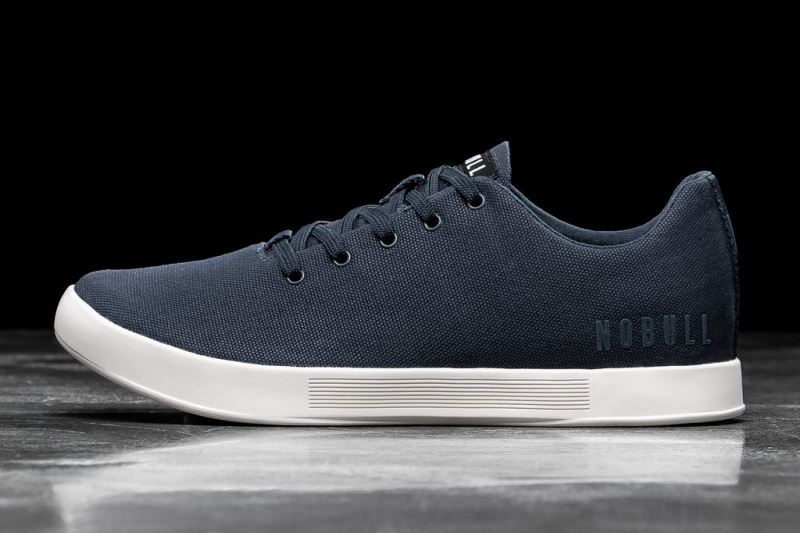 Nobull Canvas Sportschuhe Herren Navy Weiß | BQYZJC067