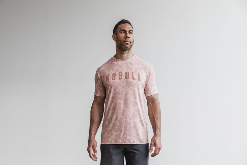 Nobull Cherry Blossom T-shirts Herren Rosa Rosa | CZDNGV723