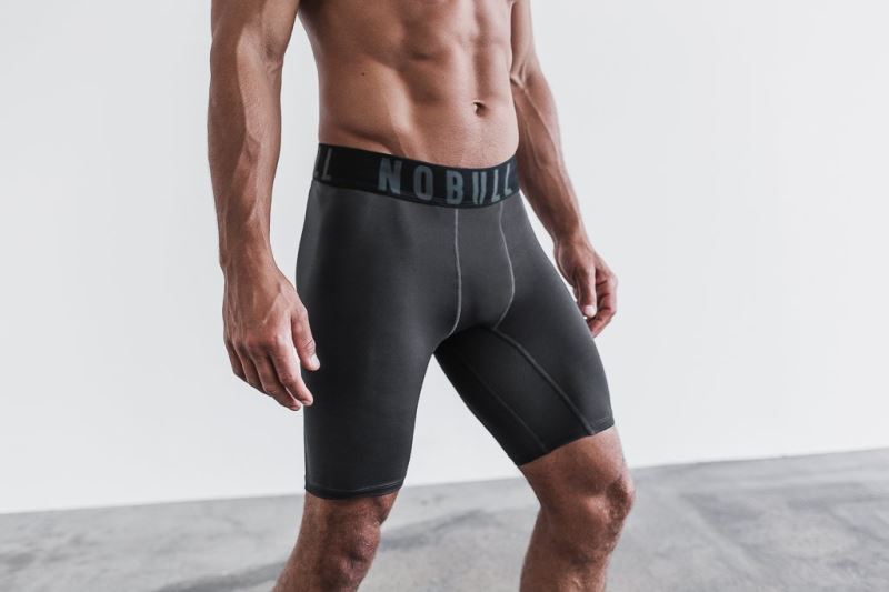 Nobull Compression 9" Kurze Hose Herren Dunkelgrau | HMKWGZ759