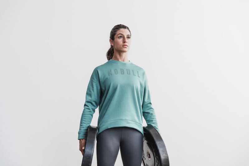 Nobull Crew Sweatshirt Damen Blau | TMPERV385