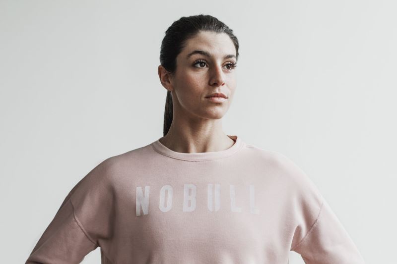 Nobull Crew Sweatshirt Damen Rosa | NHYFPX761