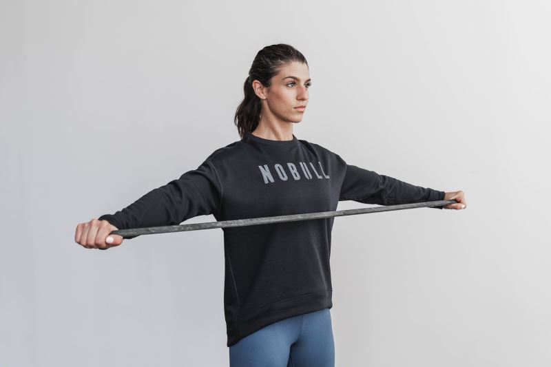 Nobull Crew Sweatshirt Damen Schwarz | NEGYKP417