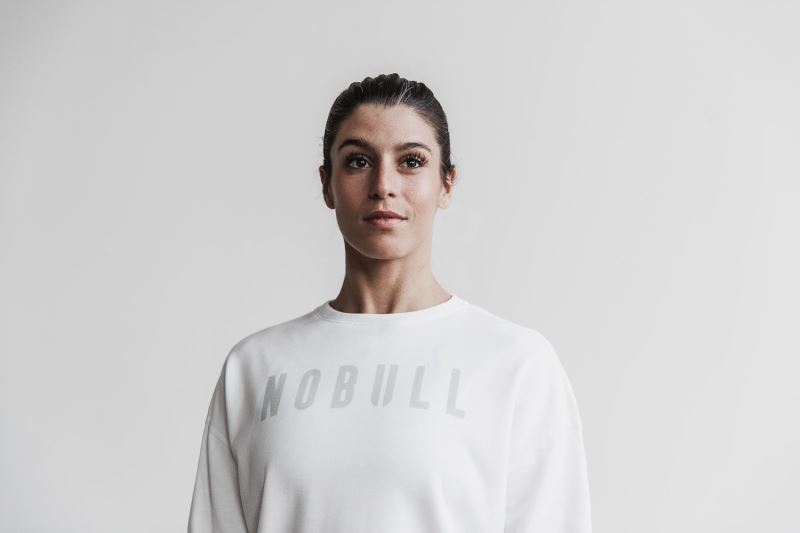 Nobull Crew Sweatshirt Damen Weiß | IGOYXH169