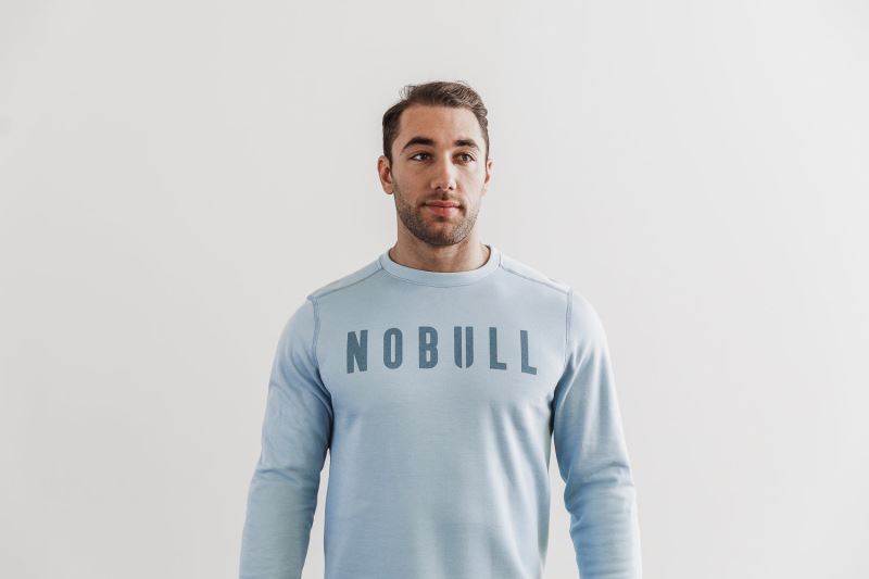 Nobull Crew Sweatshirt Herren Blau | HOCXSJ085