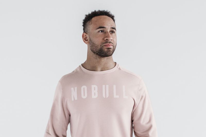 Nobull Crew Sweatshirt Herren Rosa | XIZUQR902