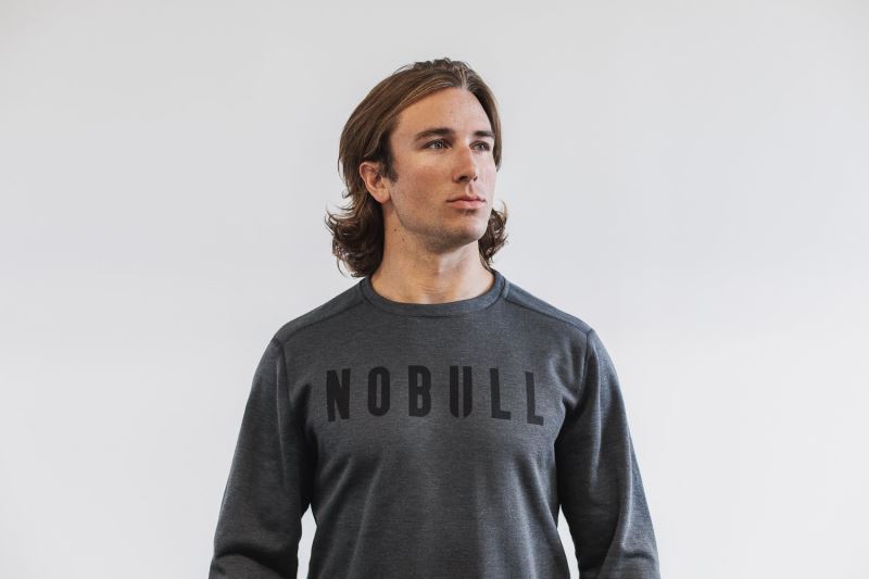 Nobull Crew Sweatshirt Herren Tiefesgrau | TPSFIQ568