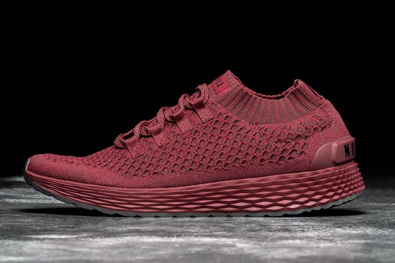 Nobull Crimson Knit Laufschuhe Damen Rot | GSEMPZ736