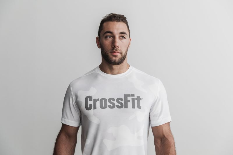 Nobull Crossfit Camo T-shirts Herren Weiß | QJIOUY389