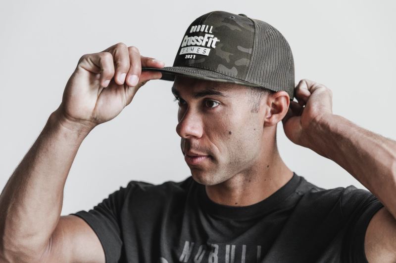 Nobull Crossfit Games 2021 Flache-Brim Trucker Hüte Herren Camouflage | GRQXAC821