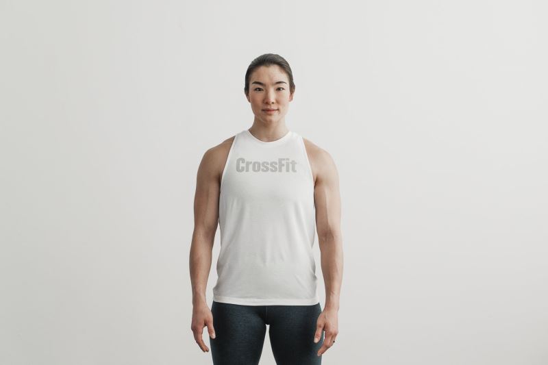 Nobull Crossfit High-Neck Muskelshirt Damen Weiß | BDLVZJ780