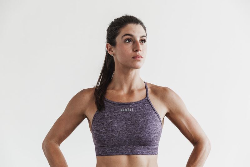 Nobull High-Neck Matte Sport Bh Damen Lavendel | NGXCQL193