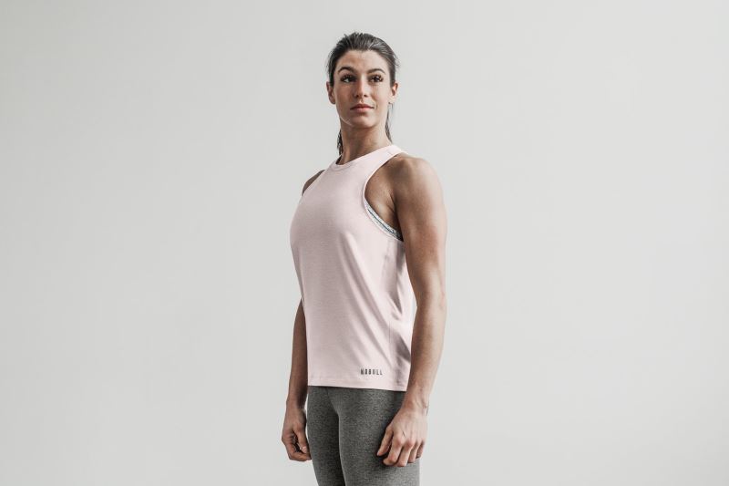 Nobull High-Neck Seasonal Colors Muskelshirt Damen Rosa | COKRBM172