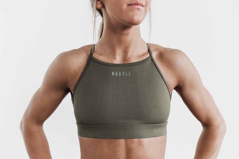 Nobull High-Neck Sport Bh Damen Grün | RSYBDE256