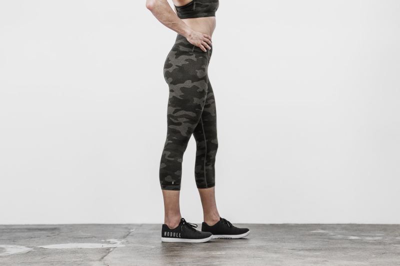 Nobull High-Rise Crop Camo Strumpfhose Damen Camouflage | AXEJVY015