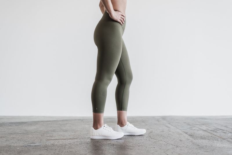 Nobull High-Rise Crop Strumpfhose Damen Grün | EBYNLK798