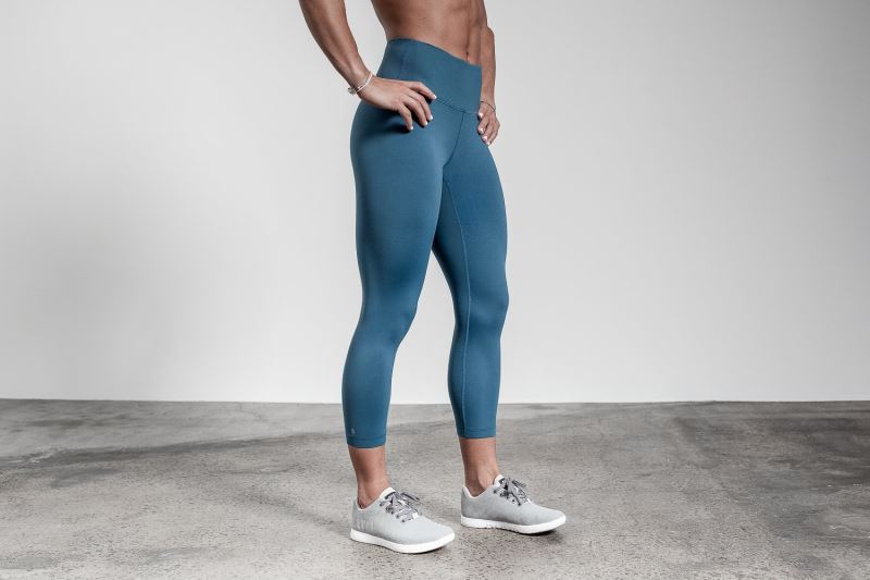 Nobull High-Rise Crop Strumpfhose Damen Blau | IPMVGA639