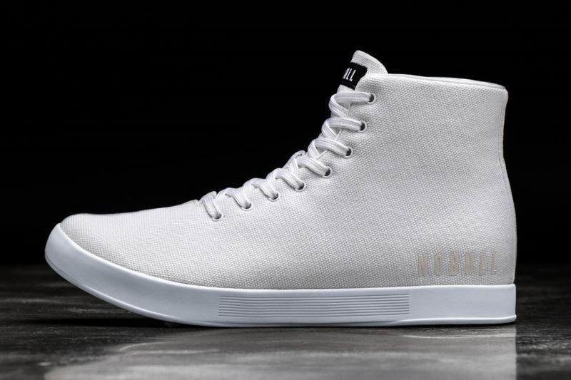 Nobull High-Top Canvas Sportschuhe Damen Weiß | OATQSY675