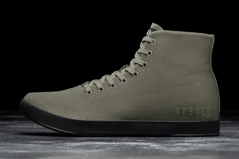 Nobull High-Top Canvas Sportschuhe Herren Dunkelgrün Schwarz | KCVDGE518