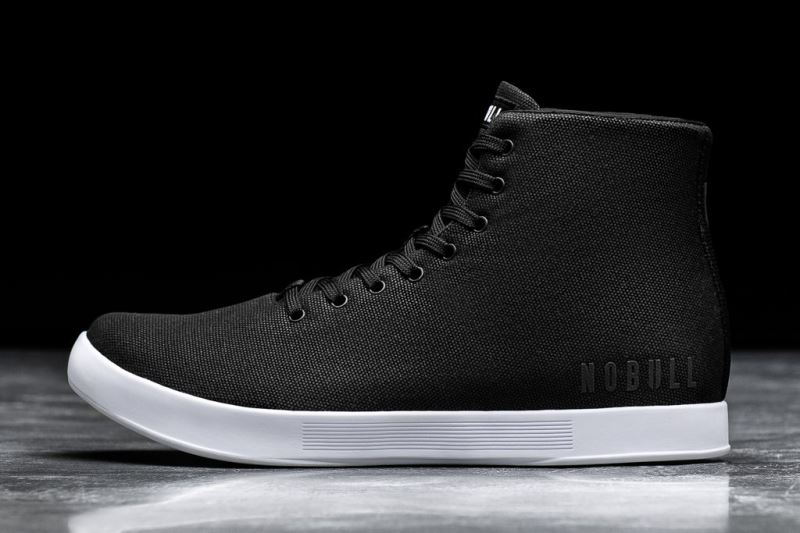 Nobull High-Top Canvas Sportschuhe Herren Schwarz Weiß | VEPGAB329