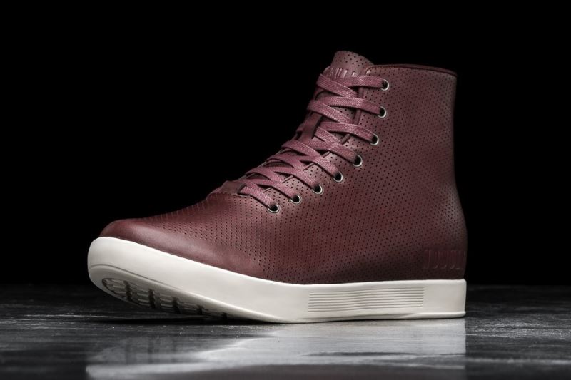 Nobull High-Top Leder Sportschuhe Damen Bordeaux | GAFRXU504