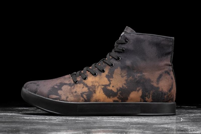 Nobull High-Top Toffee Tie-Dye Canvas Sportschuhe Damen Schwarz Orange | ZCMXDK952