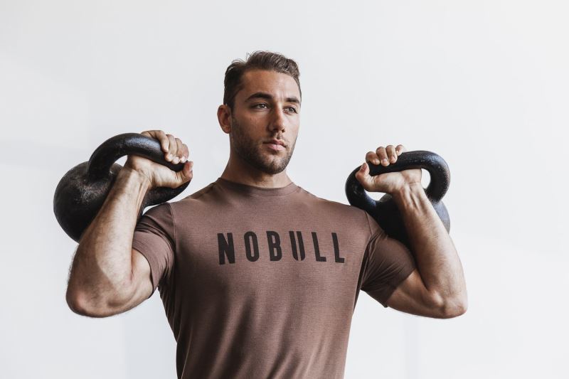 Nobull Klassische Colors T-shirts Herren Braun | MOWNLH342