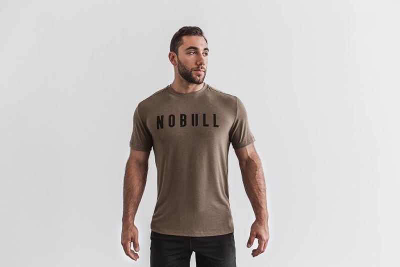 Nobull Klassische Colors T-shirts Herren Braun | NDTJMA048
