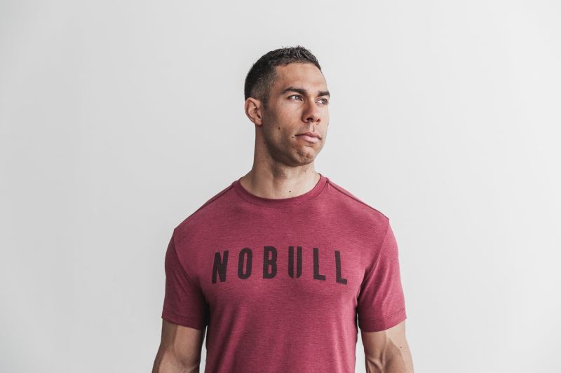 Nobull Klassische Colors T-shirts Herren Rot | ZELQMN687