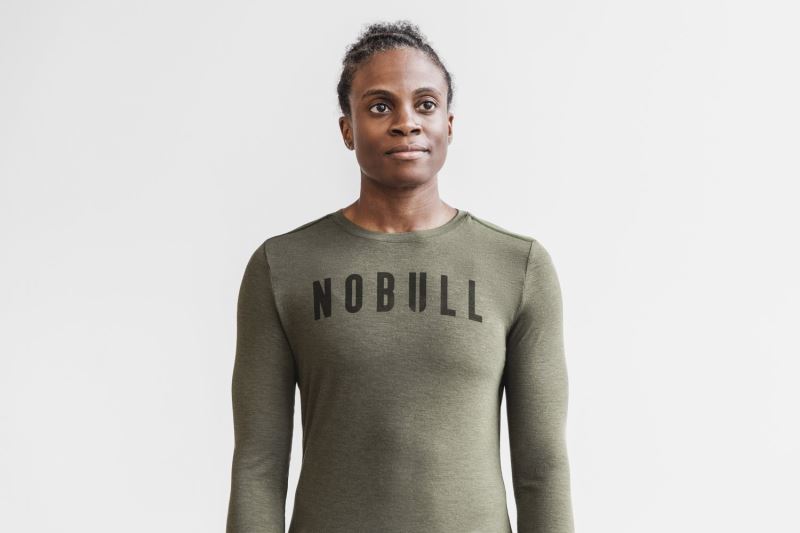 Nobull Long Sleeve T-shirts Damen Grün | EZABSD420