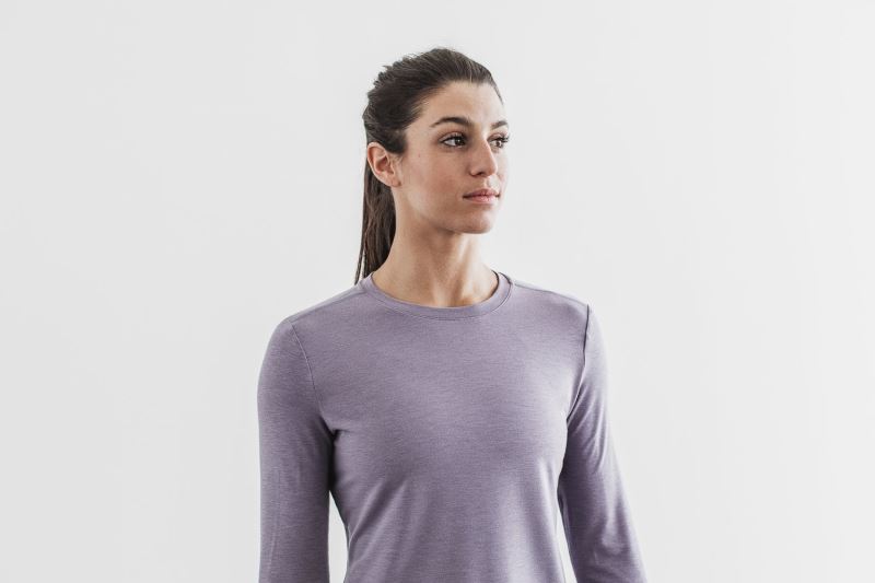 Nobull Long Sleeve T-shirts Damen Lavendel | CTHXQO180