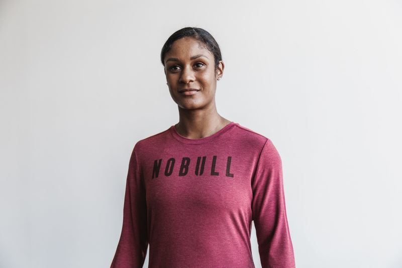 Nobull Long Sleeve T-shirts Damen Rot | RNZOPM241