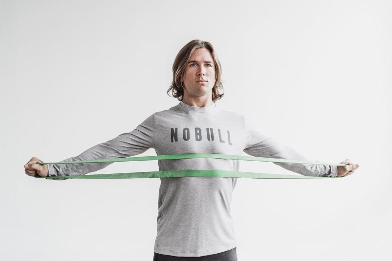 Nobull Long Sleeve T-shirts Herren Grau | DTBUCV681