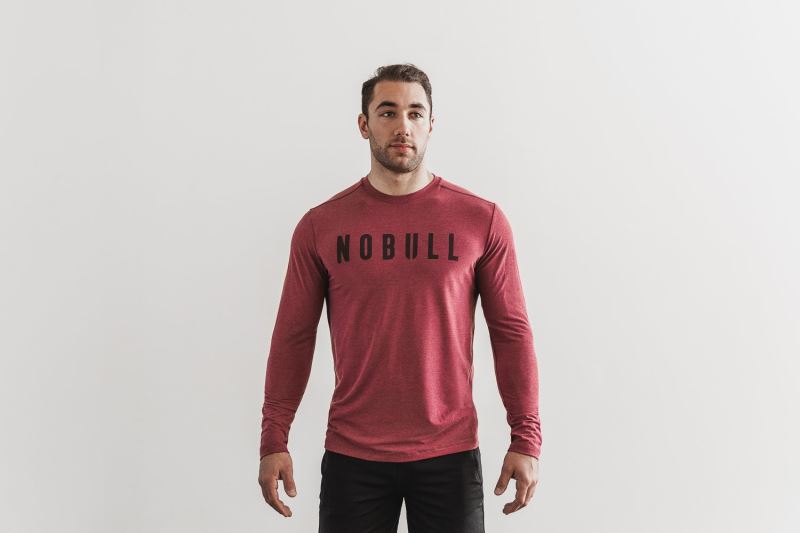 Nobull Long Sleeve T-shirts Herren Rot | RSJDVH672