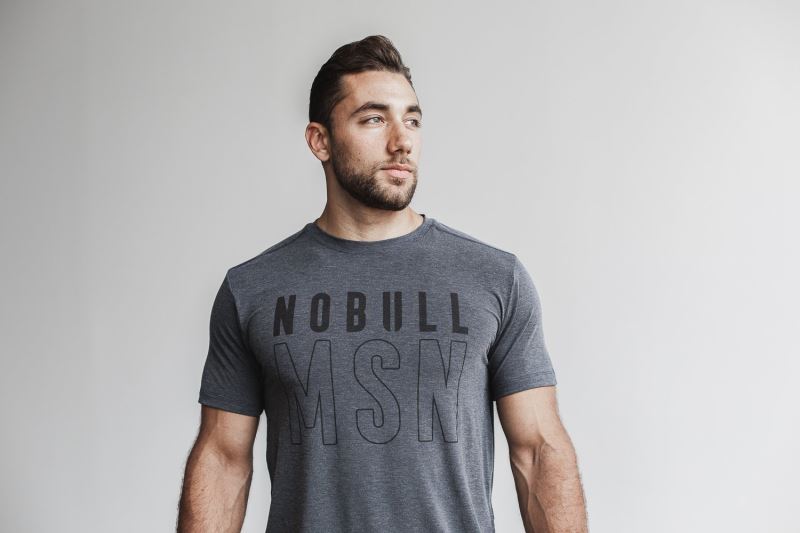 Nobull Madison T-shirts Herren Tiefesgrau | OXQTPA084