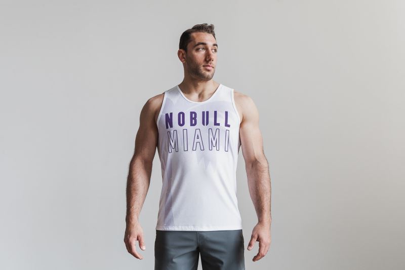 Nobull Miami Palm Muskelshirt Herren Lila | NTPKMO758