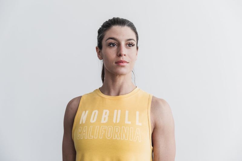 Nobull Muscle California Muskelshirt Damen Gelb | LNGIPY953